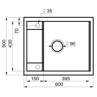 Мойка для кухни Milacio Navarra 60 Cuarzo MC.77073 серый металлик